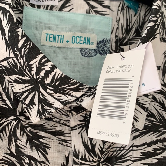 Collared Palm Tree Print T-Shirt - Picture 3 of 4